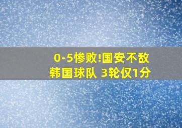 0-5惨败!国安不敌韩国球队 3轮仅1分